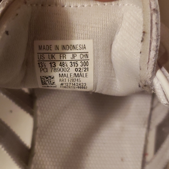 USED SEE-THROUGH SHELL TOE ADIDAS MENS 13.5 - Picture 4 of 5